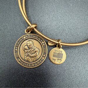 Alex and Ani + Energy Saint Anthony Burnished Gold Bangle Bracelet 2014